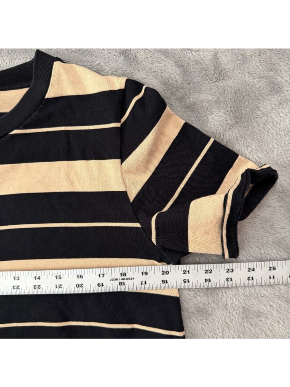 COS Black and Beige Striped Midi Dress - Picture 6 of 7